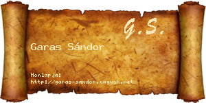 Garas Sándor névjegykártya