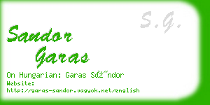 sandor garas business card